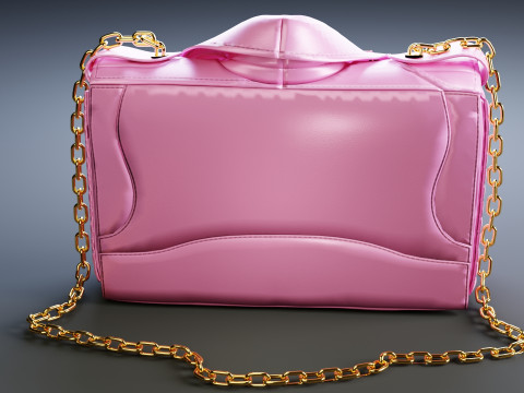Hot Pink Moschino Biker Jacket Purse Model 3D