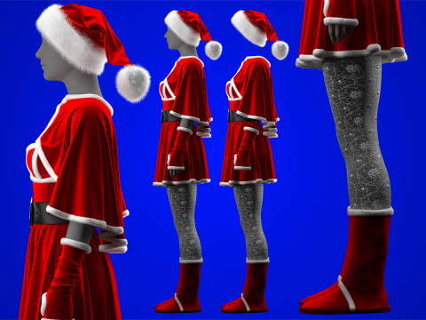 Mrs Santa Costume Modelo 3D