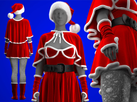 Mrs Santa Costume Modelo 3D