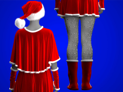 Mrs Santa Costume Modelo 3D