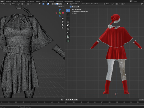Mrs Santa Costume Modelo 3D