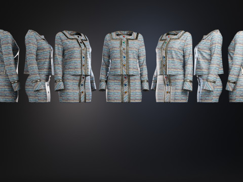Multicolor Suit with Heart Accessories 3D Model