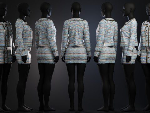 Multicolor Suit with Heart Accessories 3D Model