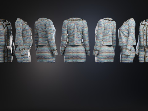 Multicolor Suit with Heart Accessories 3D Model