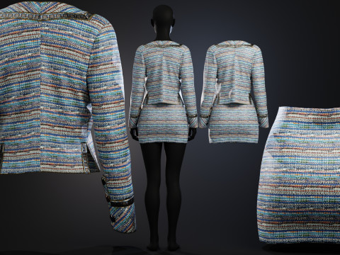 Multicolor Suit with Heart Accessories 3D Model