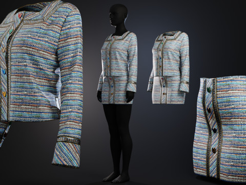 Multicolor Suit with Heart Accessories 3D Model