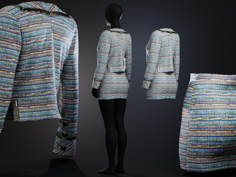 Multicolor Suit with Heart Accessories 3D Model