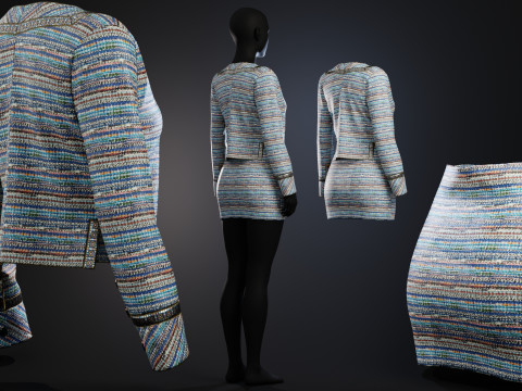 Multicolor Suit with Heart Accessories 3D Model