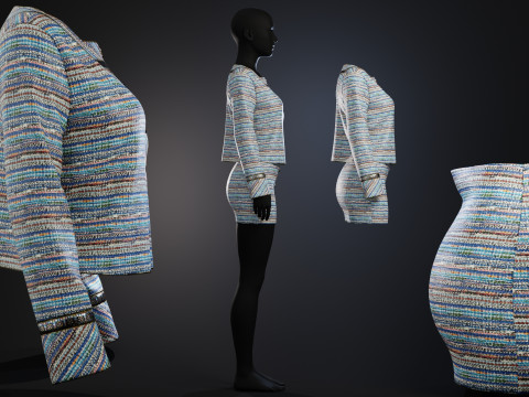 Multicolor Suit with Heart Accessories 3D Model