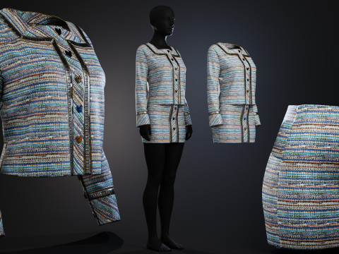 Multicolor Suit with Heart Accessories 3D Model