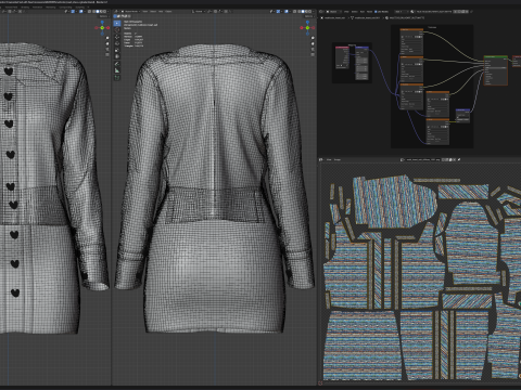 Multicolor Suit with Heart Accessories 3D Model
