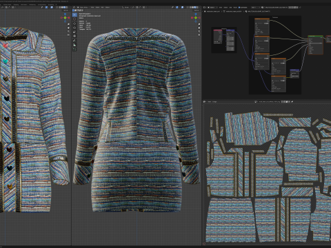 Multicolor Suit with Heart Accessories 3D Model