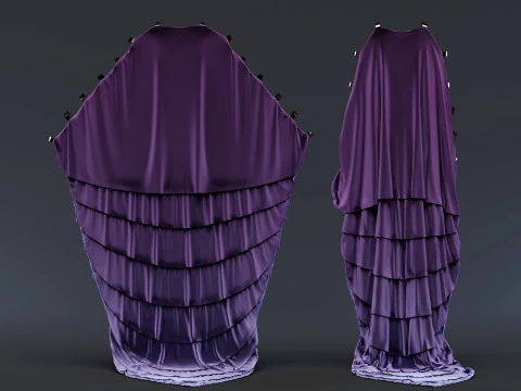 Multilayered Dress with a Tail 3D Model
