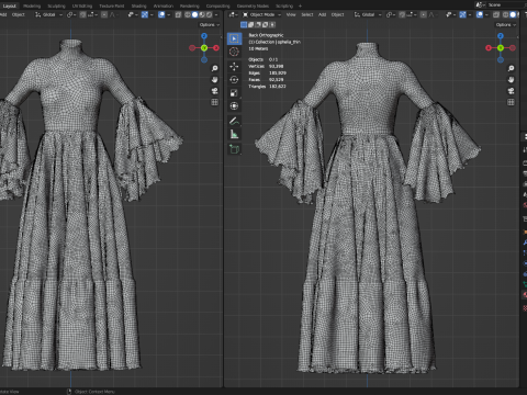 Ophelia Lace Dress 3D Model