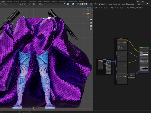 Quilted Taffeta Dress Modèle 3D
