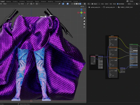 Quilted Taffeta Dress 3D Model