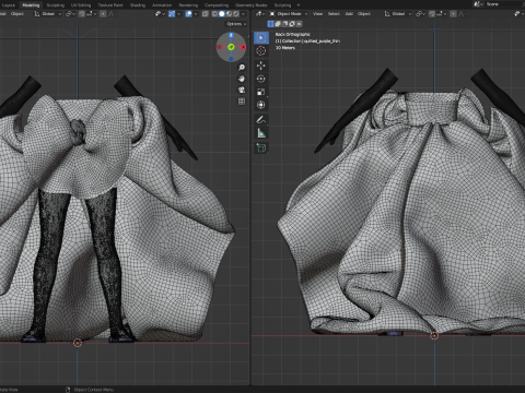 Quilted Taffeta Dress Modèle 3D