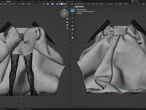 Quilted Taffeta Dress 3D Model