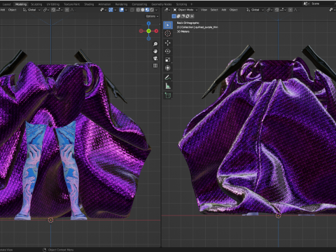 Quilted Taffeta Dress Modèle 3D