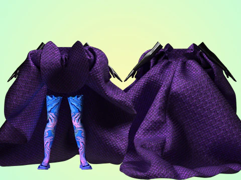 Quilted Taffeta Dress 3D Model
