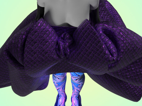 Quilted Taffeta Dress Modèle 3D