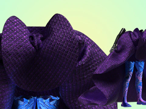 Quilted Taffeta Dress 3D Model
