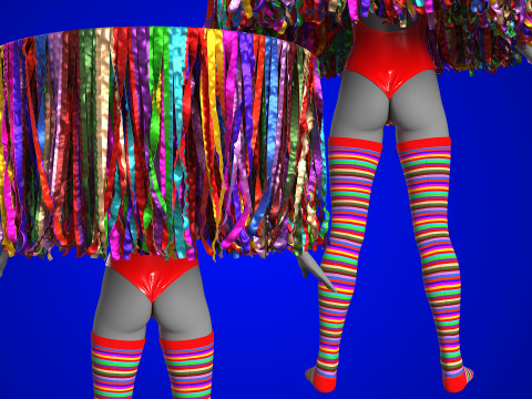 Rainbow Parade Outfit 3D मॉडल