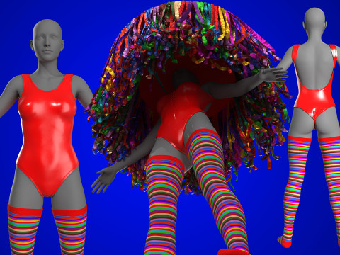 Rainbow Parade Outfit 3D मॉडल