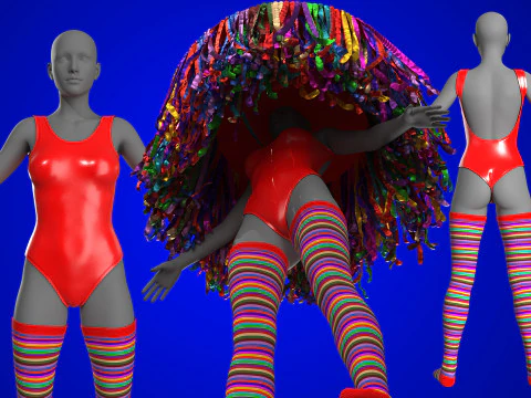 Rainbow Parade Outfit 3D Model