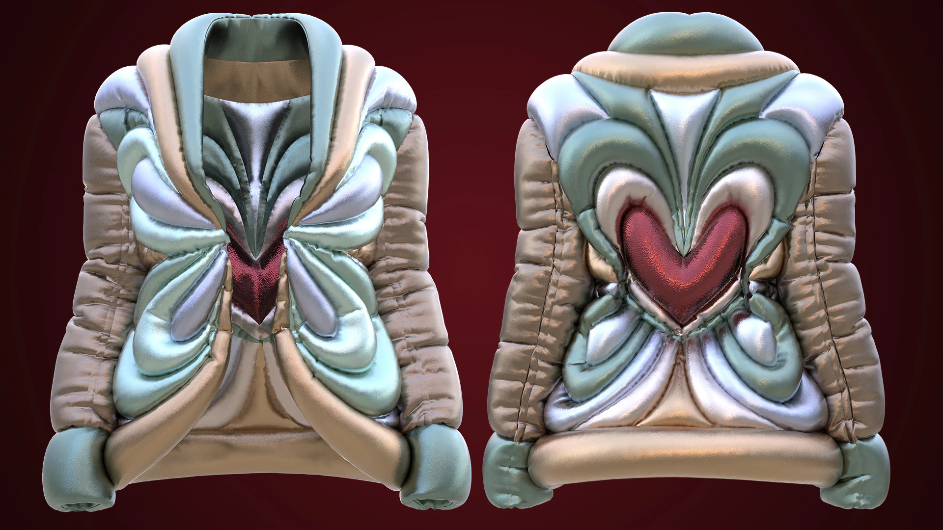 Schiaparelli Puffer Jacket 3D Model .c4d .max .obj .3ds .fbx .stl .blend 