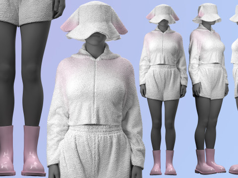 Sheep Outfit Sherpa Set Model 3D