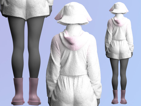 Sheep Outfit Sherpa Set Model 3D