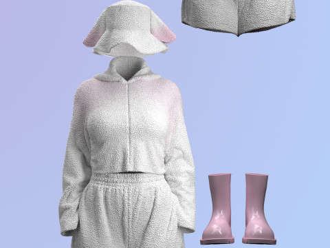 Sheep Outfit Sherpa Set Model 3D
