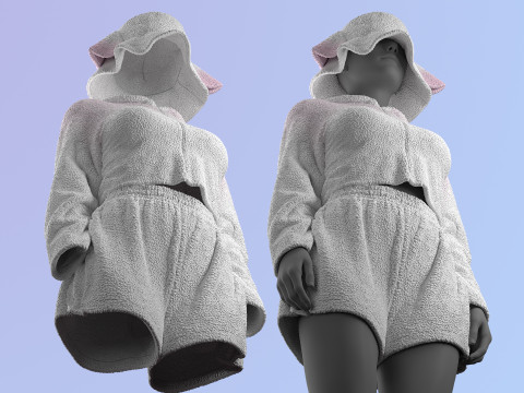 Sheep Outfit Sherpa Set Model 3D