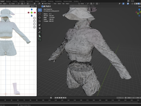 Sheep Outfit Sherpa Set Model 3D