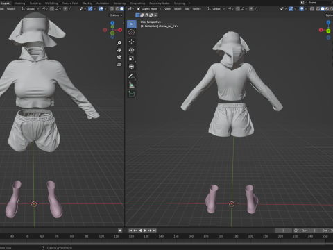 Sheep Outfit Sherpa Set Model 3D