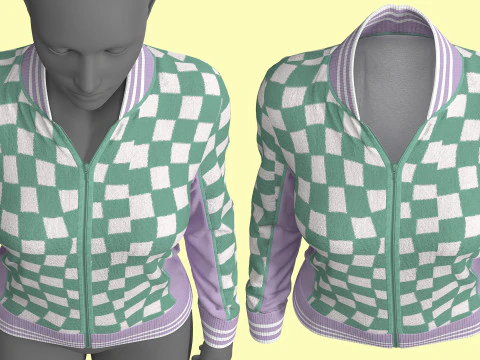 Retro Sport Jacket 3D Model