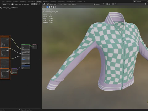 Retro Sport Jacket 3D Model
