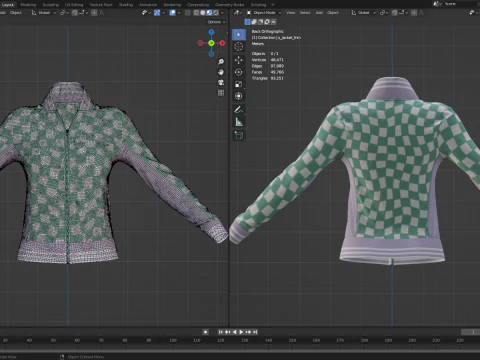 Retro Sport Jacket 3D Model