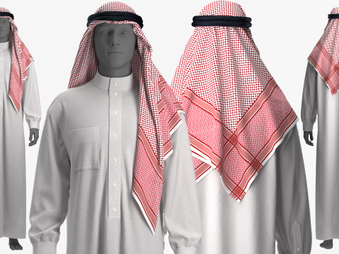 Thobe and Keffiyeh 3Dモデル