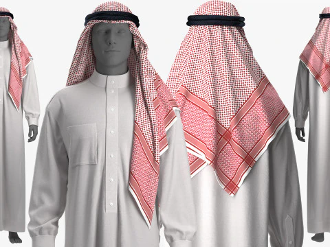 Thobe dan Keffiyeh Model 3D
