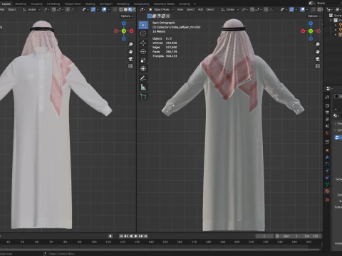 Thobe and Keffiyeh 3D Model