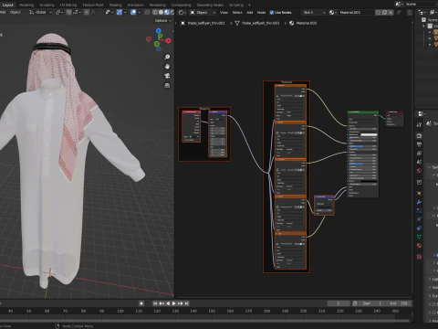 Thobe and Keffiyeh 3D Model