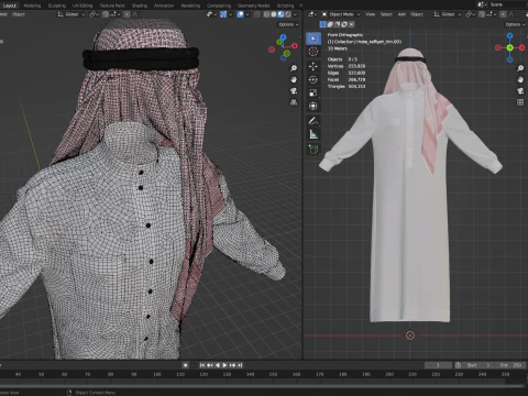 Thobe and Keffiyeh 3D Model