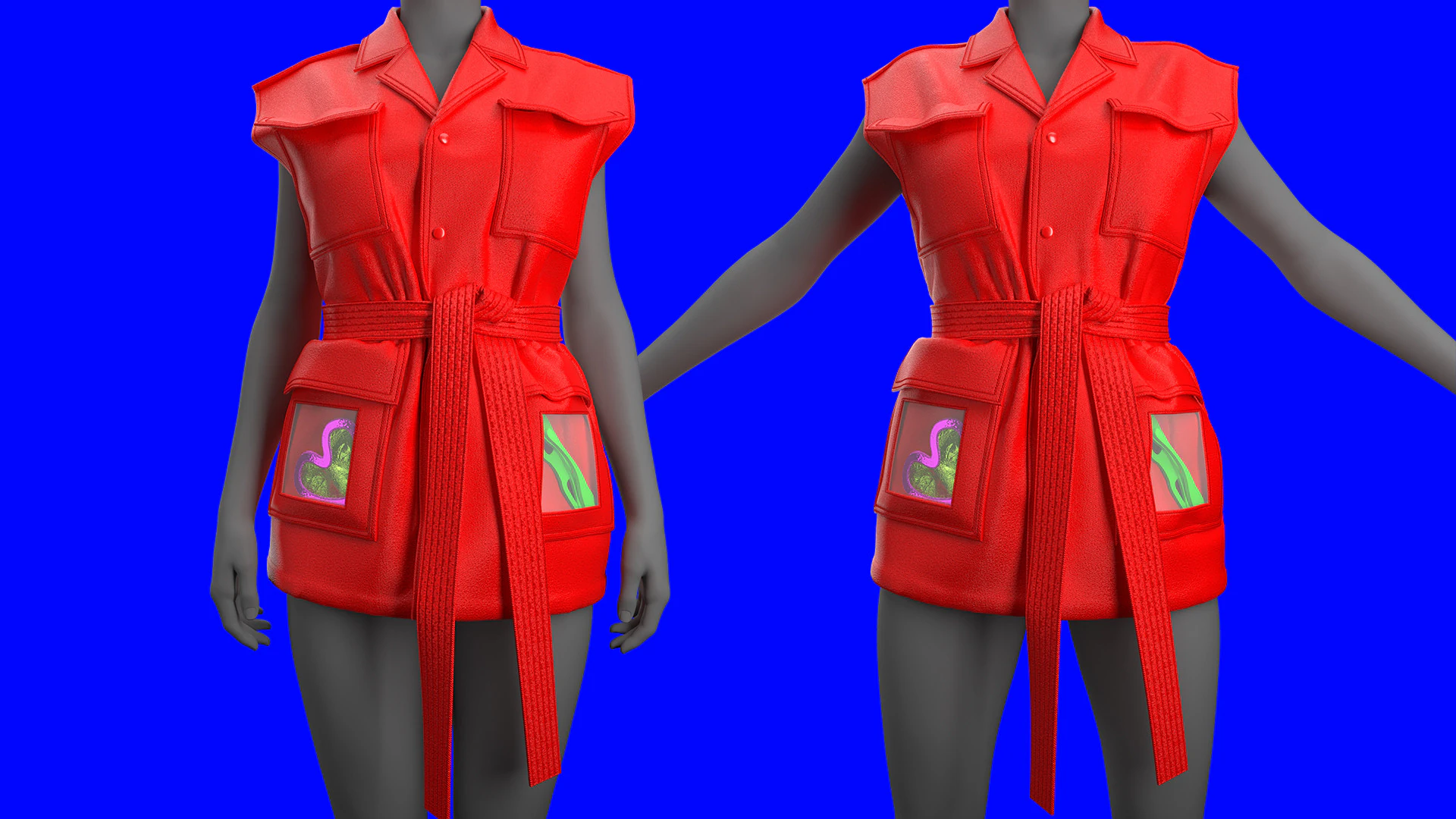 Utility Vest Tie Around Waist 3D Model .c4d .max .obj .3ds .fbx .stl .blend