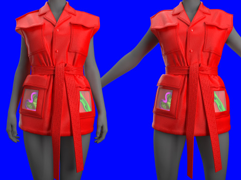 Utility Vest Tie Around Waist 3D Model