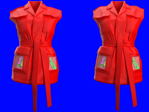 Utility Vest Tie Around Waist 3D Model