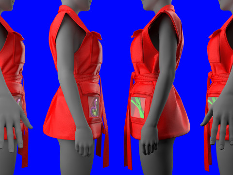 Utility Vest Tie Around Waist 3D Model