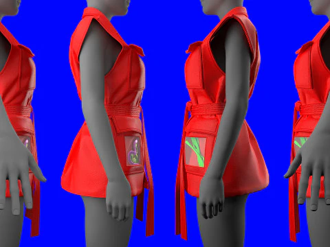 Utility Vest Tie Around Waist 3D Model
