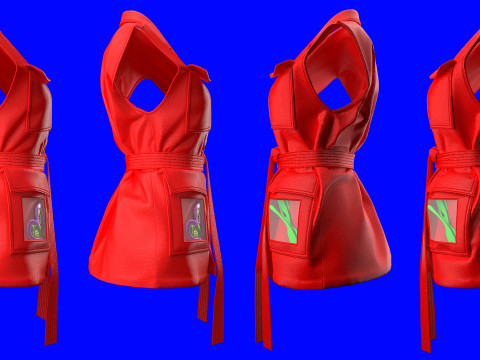 Utility Vest Tie Around Waist 3D Model